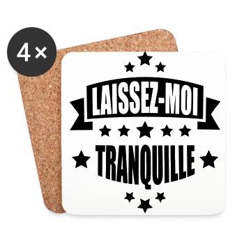 laissez-moi tranquille - Dessous de verre (lot de 4) - blanc - Devant