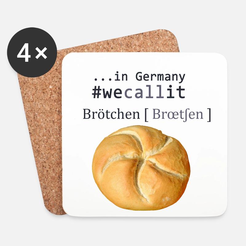 #wecallit Brötchen - Untersetzer (4er-Set) - Weiß