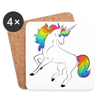 Einhorn - Untersetzer (4er-Set) - Weiß - Vorne
