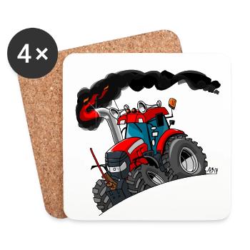 ROTER TRAKTOR - Untersetzer (4er-Set) - Weiß - Vorne