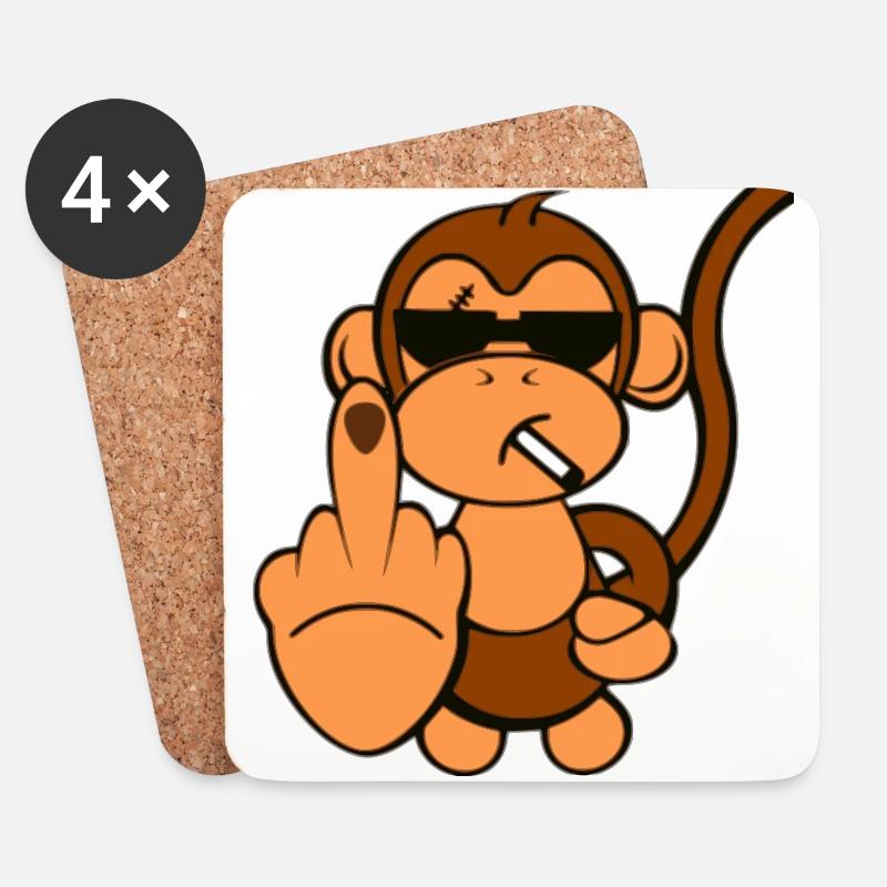 Crazy Ape - Untersetzer (4er-Set) - Weiß
