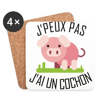 I can not have a pig - Coasters (set of 4) - white - Front