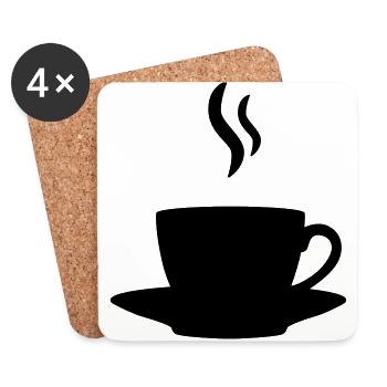 Kaffee oder Tee - Untersetzer (4er-Set) - Weiß - Vorne