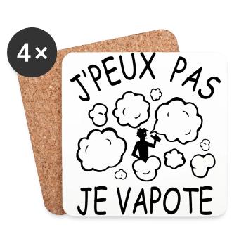 je peux pas je vapote - Dessous de verre (lot de 4) - blanc - Devant
