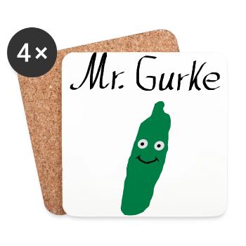 Gurke Baby Geburt Geschenk - Untersetzer (4er-Set) - Weiß - Vorne
