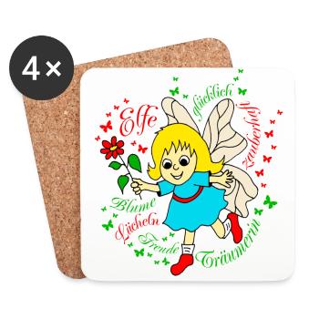 Elf dreamer in red - Coasters (set of 4) - white - Front