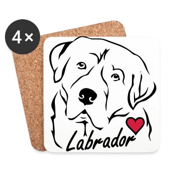Labrador ❤ - Untersetzer (4er-Set) - Weiß - Vorne