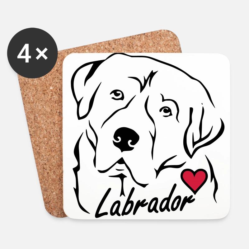 Labrador ❤ - Untersetzer (4er-Set) - Weiß