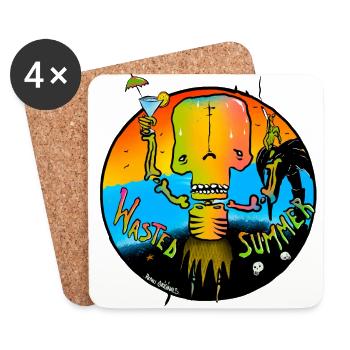 RetkuOriginals - WastedSummer - Coasters (set of 4) - white - Front