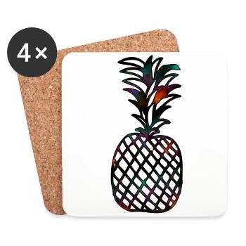 Ananas - Untersetzer (4er-Set) - Weiß - Vorne