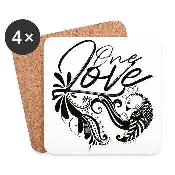 One Love (Dark Label) - Untersetzer (4er-Set) - Weiß - Vorne