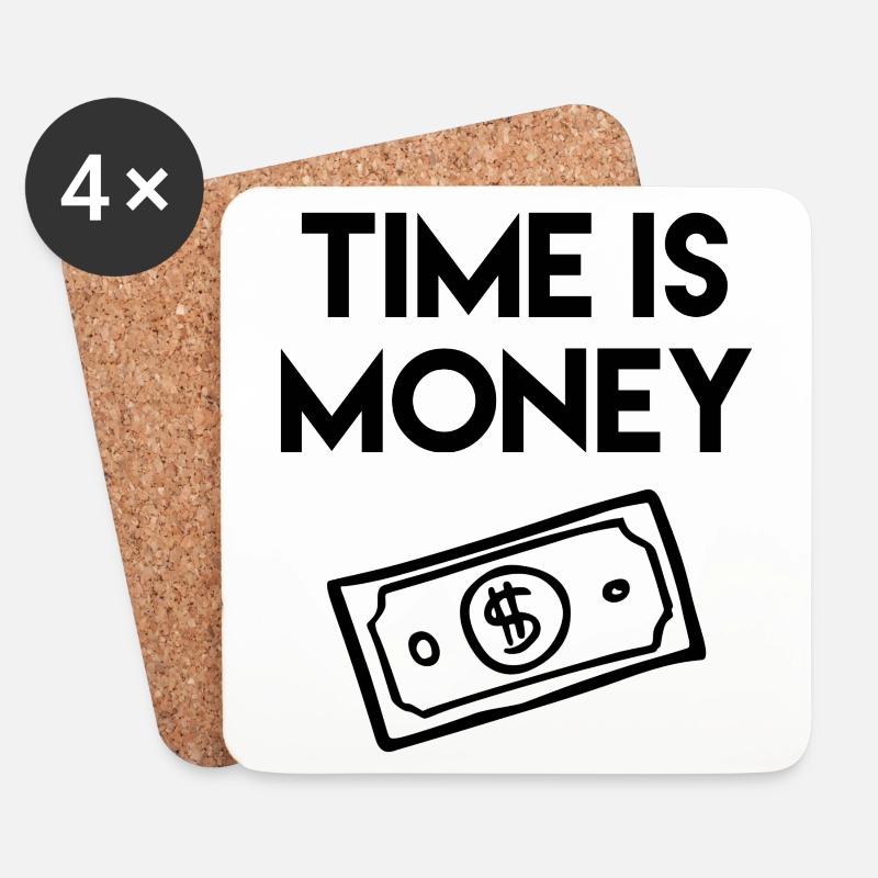 Time is money, Design - Untersetzer (4er-Set) - Weiß