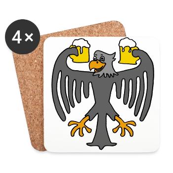 Allemagne Eagle - Dessous de verre (lot de 4) - blanc - Devant