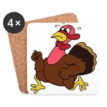 Thanksgiving turkey turkey pilgrim - Coasters (set of 4) - white - Front