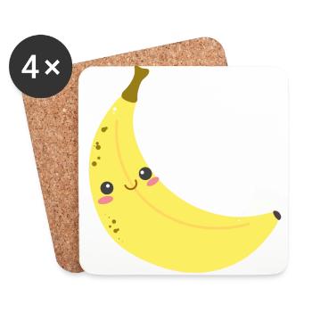 Happy banana perfect for kids - Coasters (set of 4) - white - Front