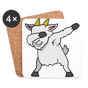 Dabbing Dab goat goat - Coasters (set of 4) - white - Front