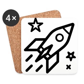 rocket - Coasters (set of 4) - white - Front