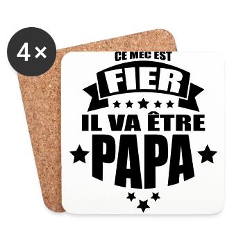 ce mec est fier il va être papa - Dessous de verre (lot de 4) - blanc - Devant