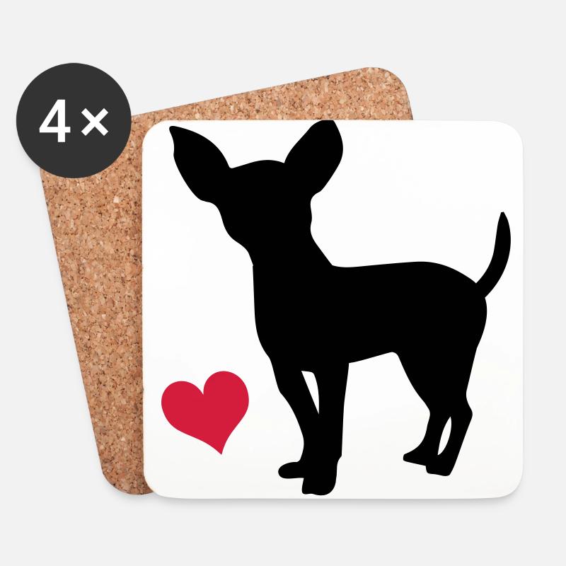 Chihuahua - Untersetzer (4er-Set) - Weiß