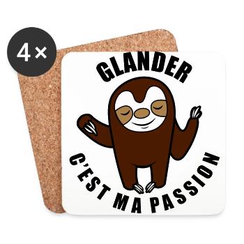 glander c'est ma passion - Dessous de verre (lot de 4) - blanc - Devant