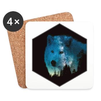 Wolf - Untersetzer (4er-Set) - Weiß - Vorne