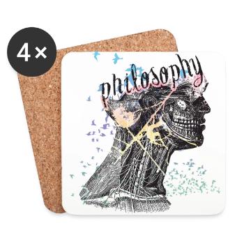 philosopie - Untersetzer (4er-Set) - Weiß - Vorne