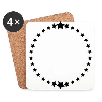 Stars / / 30 Birthday / / circle / / Zodiac - Coasters (set of 4) - white - Front