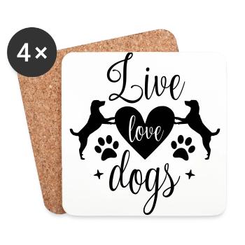 Love Love Dogs - Coasters (set of 4) - white - Front