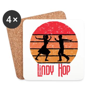 Lindy Hop Sunset Vintage Tanzen Geschenk Swing - Untersetzer (4er-Set) - Weiß - Vorne