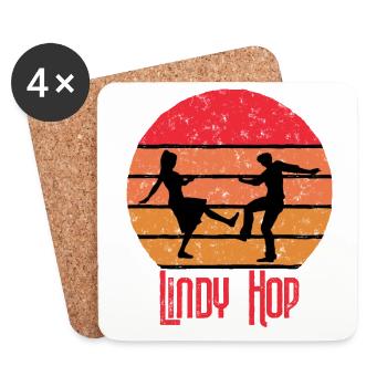 Lindy Hop Sunset Vintage Tanzen Geschenk Swing - Untersetzer (4er-Set) - Weiß - Vorne