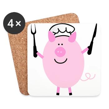 cook - Coasters (set of 4) - white - Front