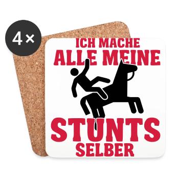 Ich mache alle meine Stunts selber - Untersetzer (4er-Set) - Weiß - Vorne