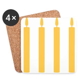 4 Kerzen //vier//vierter Geburtstag //viertes Mal - Untersetzer (4er-Set) - Weiß - Vorne