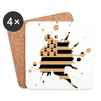 UK flag patch 2 - Coasters (set of 4) - white - Front