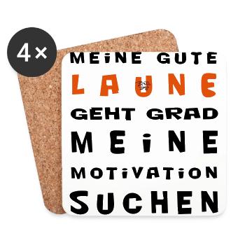 Meine gute Laune - Untersetzer (4er-Set) - Weiß - Vorne