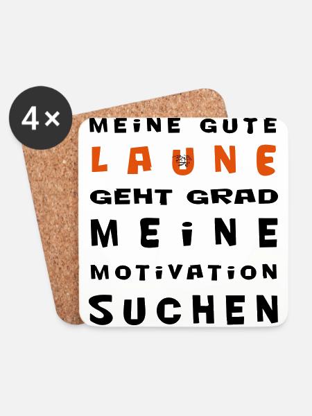 Meine gute Laune - Untersetzer (4er-Set) - Weiß