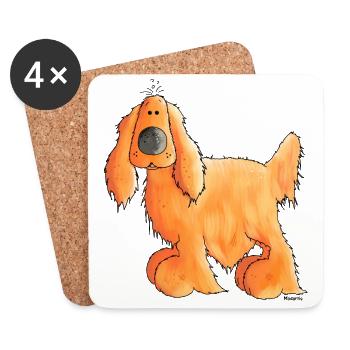 Goldiger Cocker Spaniel - Hund - Untersetzer (4er-Set) - Weiß - Vorne
