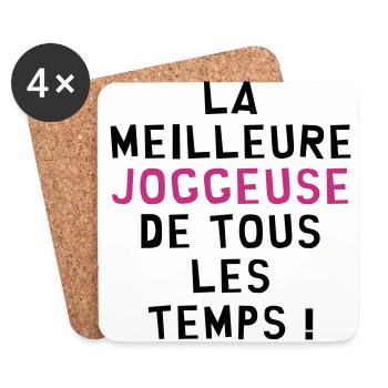 Joggeur / Joggeuse / Jogging / Running / Course - Dessous de verre (lot de 4) - blanc - Devant