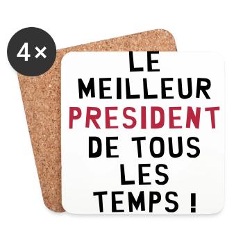 Patron / Chef / Président / Club / PDG / Patron - Dessous de verre (lot de 4) - blanc - Devant