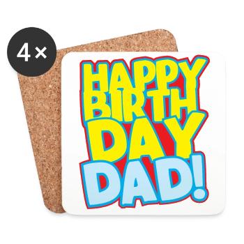 Happy birthday dad! - Coasters (set of 4) - white - Front