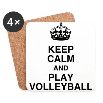 Volleyball - Volley Ball - Volley-Ball - Sport - Coasters (set of 4) - white - Front
