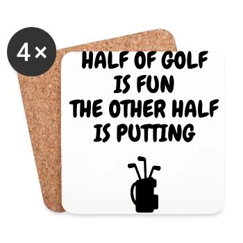 Golf - Sport - Golfer - Club - Green - Game - Play - Untersetzer (4er-Set) - Weiß - Vorne
