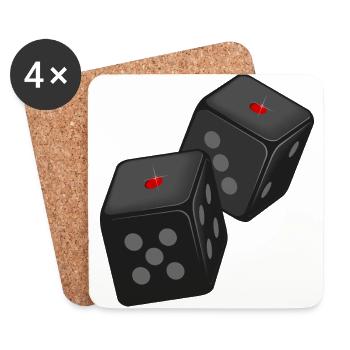 Zwei Würfel / Snake Eyes Dices (DDP) - Untersetzer (4er-Set) - Weiß - Vorne