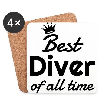 Scuba Diving Diver Plongée Sous-Marine Tauchen - Coasters (set of 4) - white - Front
