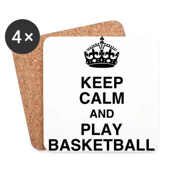 Basketball - Basket ball - Basket-ball - Baskette - Dessous de verre (lot de 4) - blanc - Devant