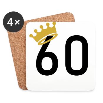 60 years - Coasters (set of 4) - white - Front