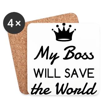 Manager Boss Chef Patron Work Job Society - Coasters (set of 4) - white - Front