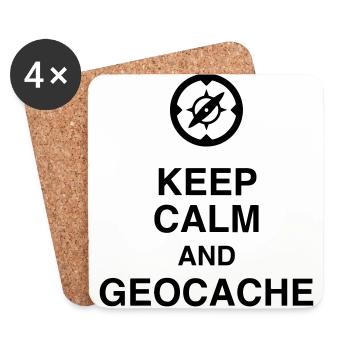Geocaching / Geocacher / Boussole / Orientation - Dessous de verre (lot de 4) - blanc - Devant