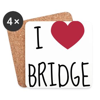 Bridge Card game Kartenspiel Jeu de cartes - Coasters (set of 4) - white - Front