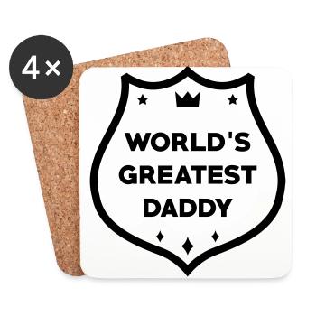Dad Daddy Papa Vati Vater Father's Day Baby - Coasters (set of 4) - white - Front